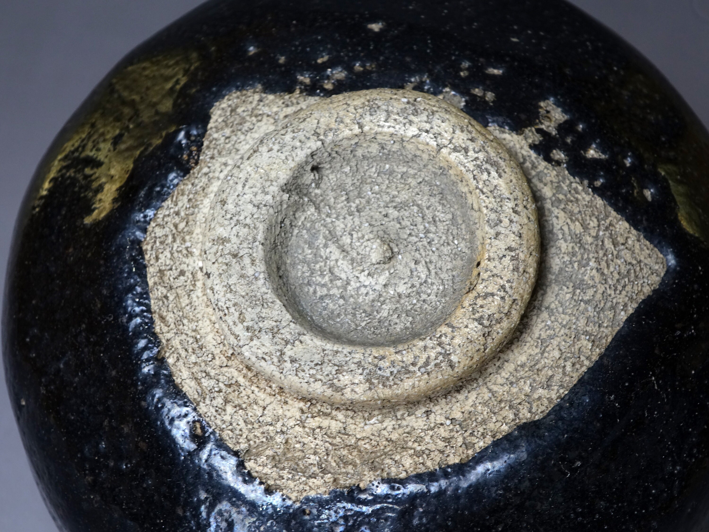 楽茶碗　楽焼　黒色 茶道 茶道具 楽茶碗（らくちゃわん） 黒楽茶碗ラスター彩流し釉 萬福堂 楽入