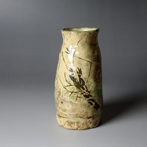 19th Century Japanese Raku Sake Bottle (Tokkuri) with Shrimp Design – Antique Japanese Ceramic