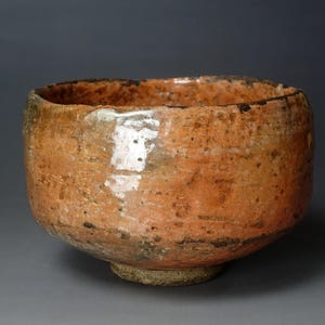 19c Aka Raku Chawan Red Raku Tea Bowl Japanese Antique Ceramics