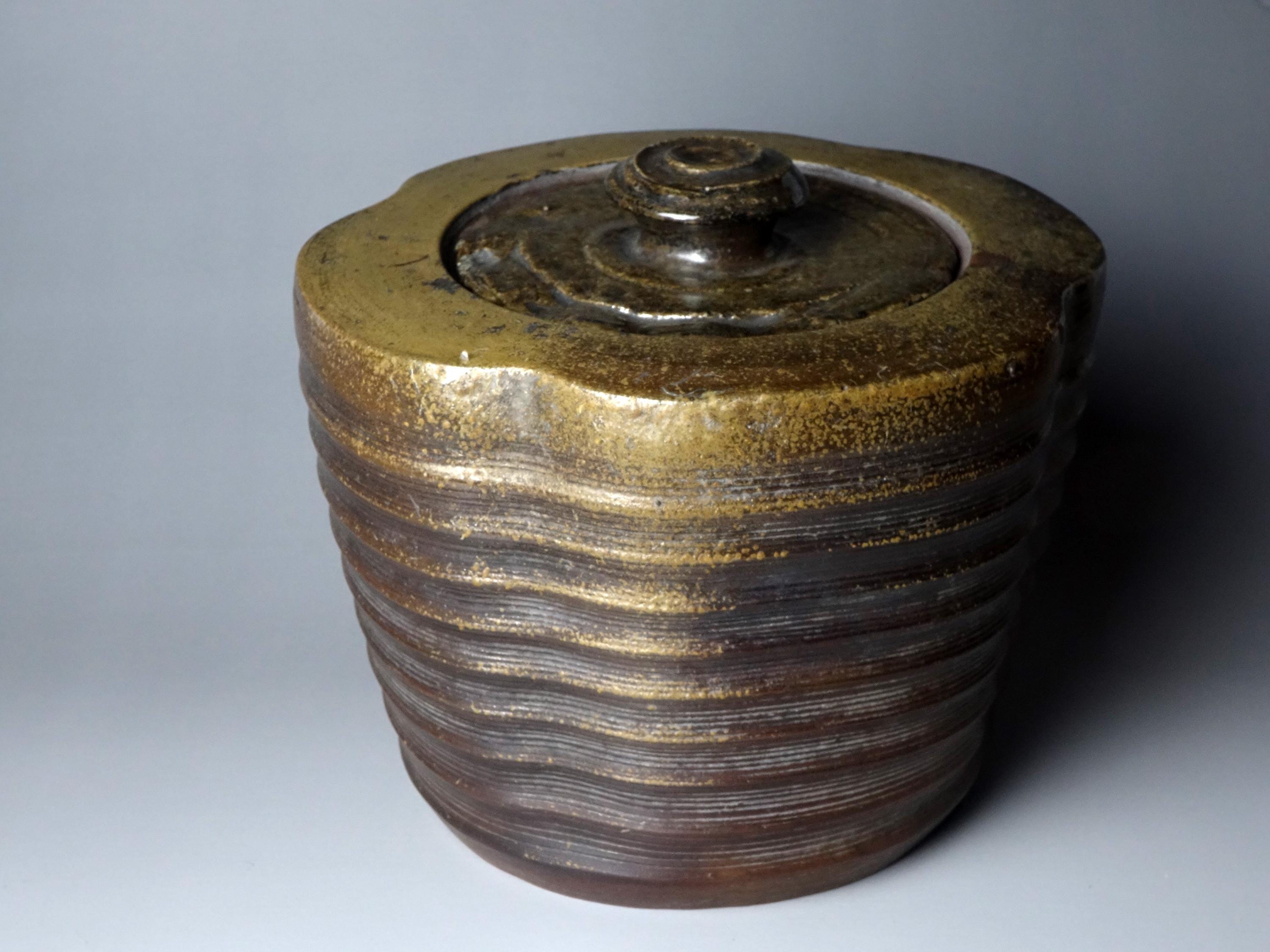 兼重梅陽（1860-1916） - アンティーク備前焼水指水瓶 - Etsy 日本