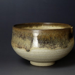 Kyo ware Chawan with brownish glaze Japanese Tea Ceremony Tea Bowl Wabi Sabi