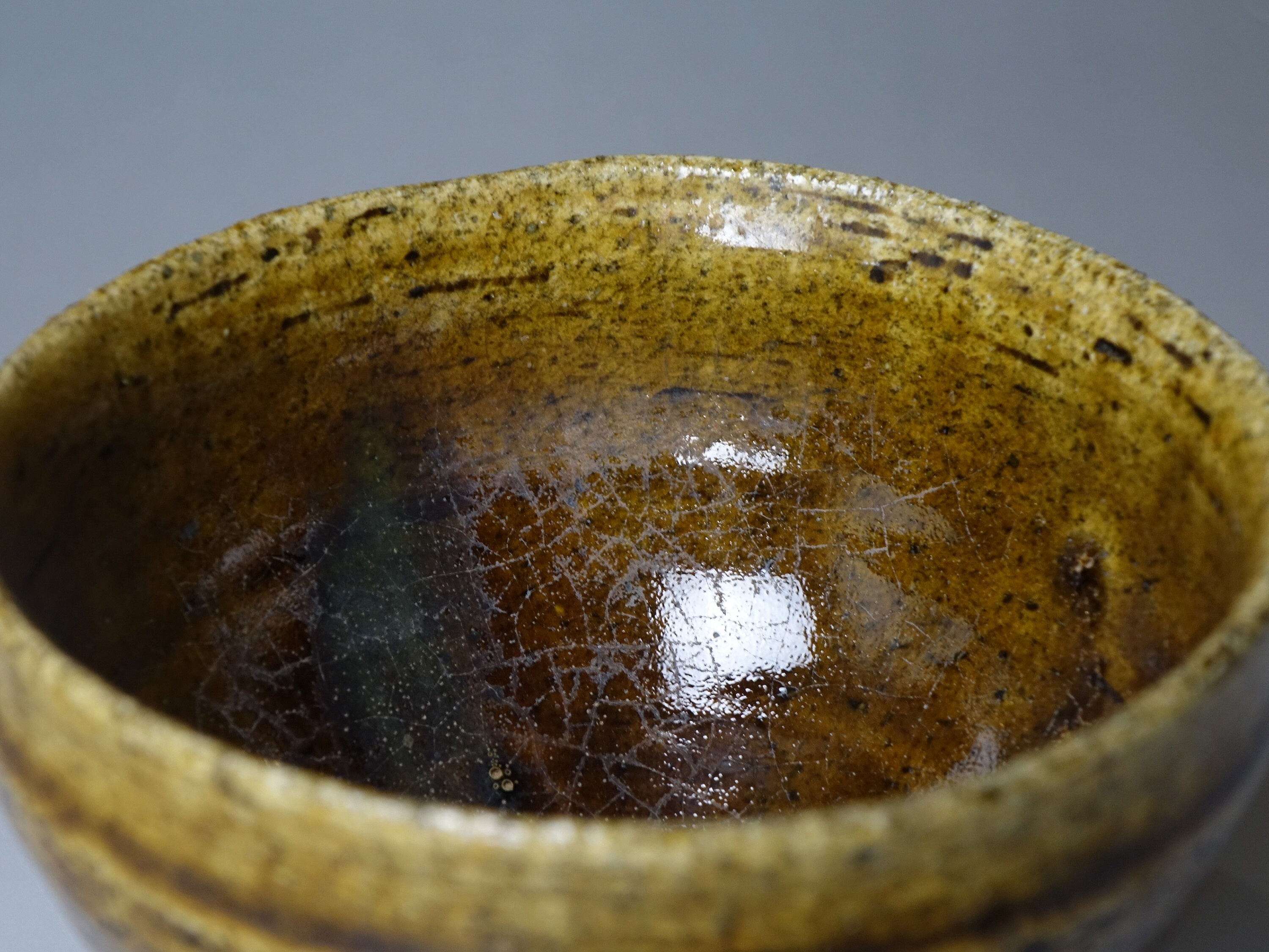 1940s Seto Ware Tea Bowl With Iron Pigments Made in Inuyama