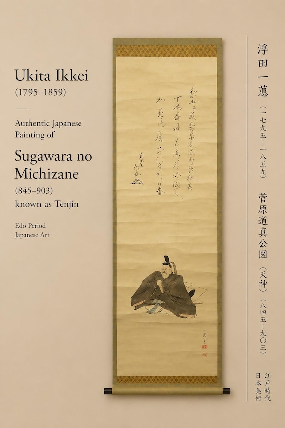 浮田一渓 (1795-1859) 天神として知られる菅原道真 (845-903) の本格的