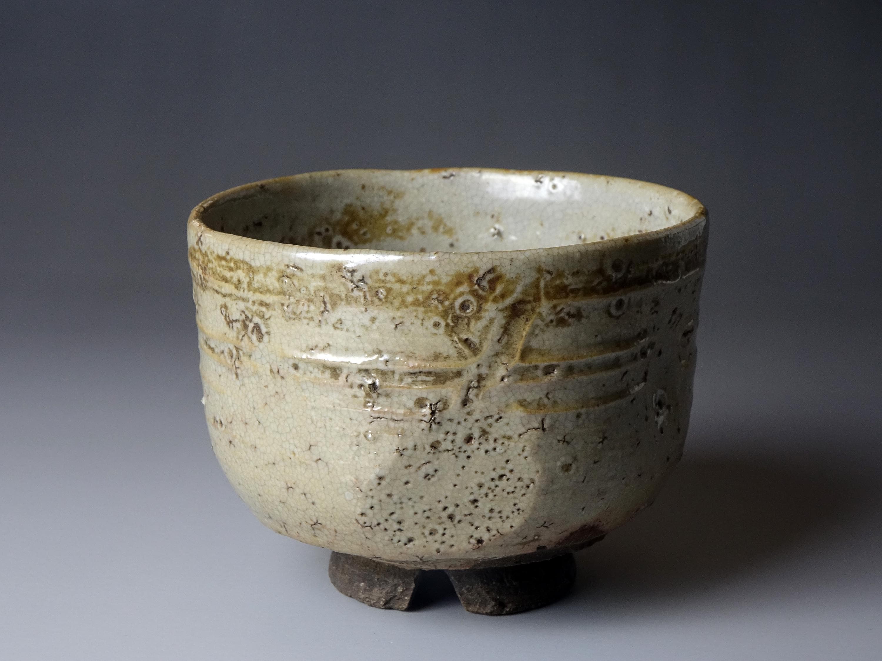 古い萩茶碗 アンティーク萩茶碗：明治時代（19～20世紀）の茶碗と木箱