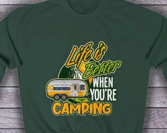 Felpa con roulotte, maglietta Happy Camper