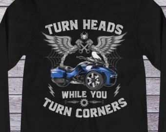 3 Wheel Unisex Motorcycle Shirt, Blue Spyder Shirt, Motorcycle Rider, Motorcycle Lover, Biker Shirt, Motorcycle Gifts, Biker Tee, Trike Tee