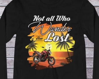 Wander Lost Motorcycle Long Sleeve Tee, Biker Shirt