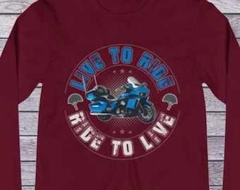 Live To Ride Motorcycle Long Sleeve Tee, Biker Gift