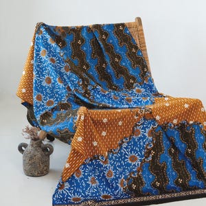 Authentic Indonesian Batik, Batik Silk Cotton, Java Batik Cotton Textile, Handmade Ethnic Material for Clothing and Dress Making