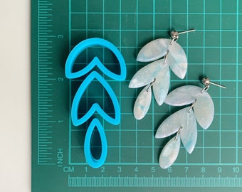 Cascade Leaf & Teardrop Polymer Clay | 3 piece Cutter Set | 3D Printed Clay Cutter