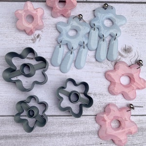 Organic Flower Cutter Stamp for Polymer Clay | 3D Printed Clay Cutter | Embossing Clay Cutter