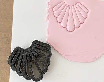 Scallop Shell Cutter & Stamp for Polymer Clay | 3D Printed Clay Cutter | Embossing Stamp Cutter