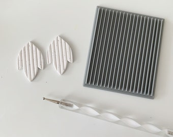 Horizontal Lines Ribbed Texture Plate for Polymer Clay | 3D printed PLA plastic