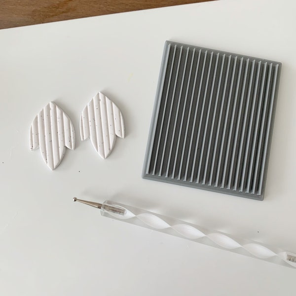 Horizontal Lines Ribbed Texture Plate for Polymer Clay | 3D printed PLA plastic