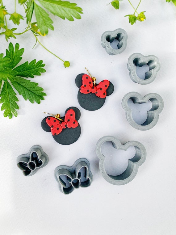 Mouse and Bow Polymer Clay Cutter Set | 3D Printed Clay Cutter | Animal Shape clay cutter