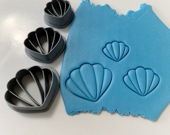 Scallop Polymer Clay Cutter and Stamp Set | 3D Printed Clay Cutter |  Shape Cutters