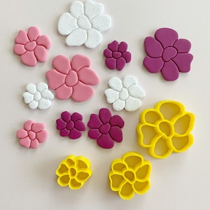 Polymer clay stamp Flower 3D printed embossing