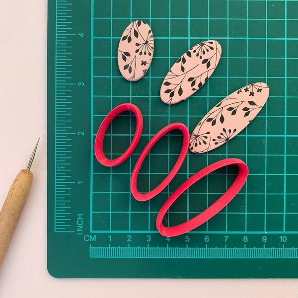 Slim Oval Polymer Clay Cutter | 3D Printed Clay Cutter