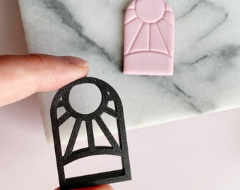 Sunshine Arch Cutter & Stamp for Polymer Clay | 3D Printed Clay Cutter | Embossing Earrings Cutter