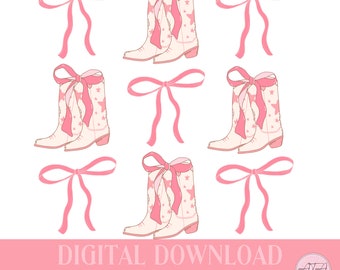 Coquette PNG, Bow PNG, Coquette PNG, boots and bows png, cowgirl coquette png, space cowgirl bows png