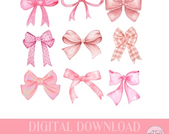 Coquette Valentines PNG, Schleife PNG, Coquette PNG, rosa Schleifen png,