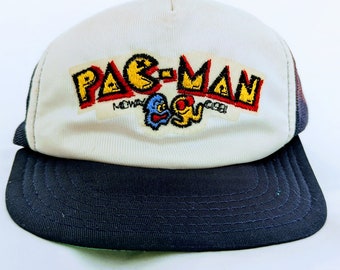 Vintage 1981 Pac-Man Trucker Hat Adjustable Snapback Style Stitched