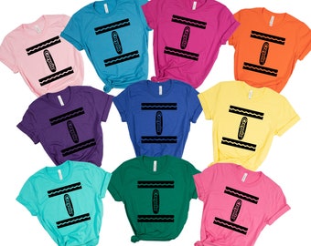 Crayola Group Costume Halloween T-Shirt, Crayon Teacher Pod Group Halloween Dress Up Shirt, Easy Group Halloween Costume, Family Costume