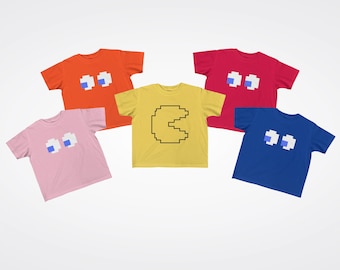Toddler Pacman Ghost Gang Group Costume Halloween T-Shirt, Family Costume, Sibling Halloween Costume Shirt, Easy Group Halloween Costume