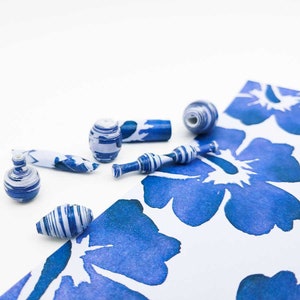 Papier à motifs 12 x 12 po pour le scrapbooking/la fabrication de cartes | Hibiscus bleu