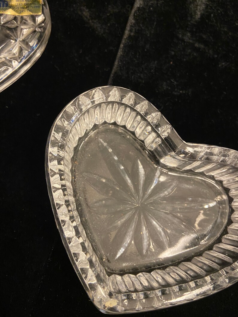 Beautiful Tritschler Winterhalder Vintage W Bleikristall 24/% Lead Crystal Germany Heart-Shaped Trinket Box