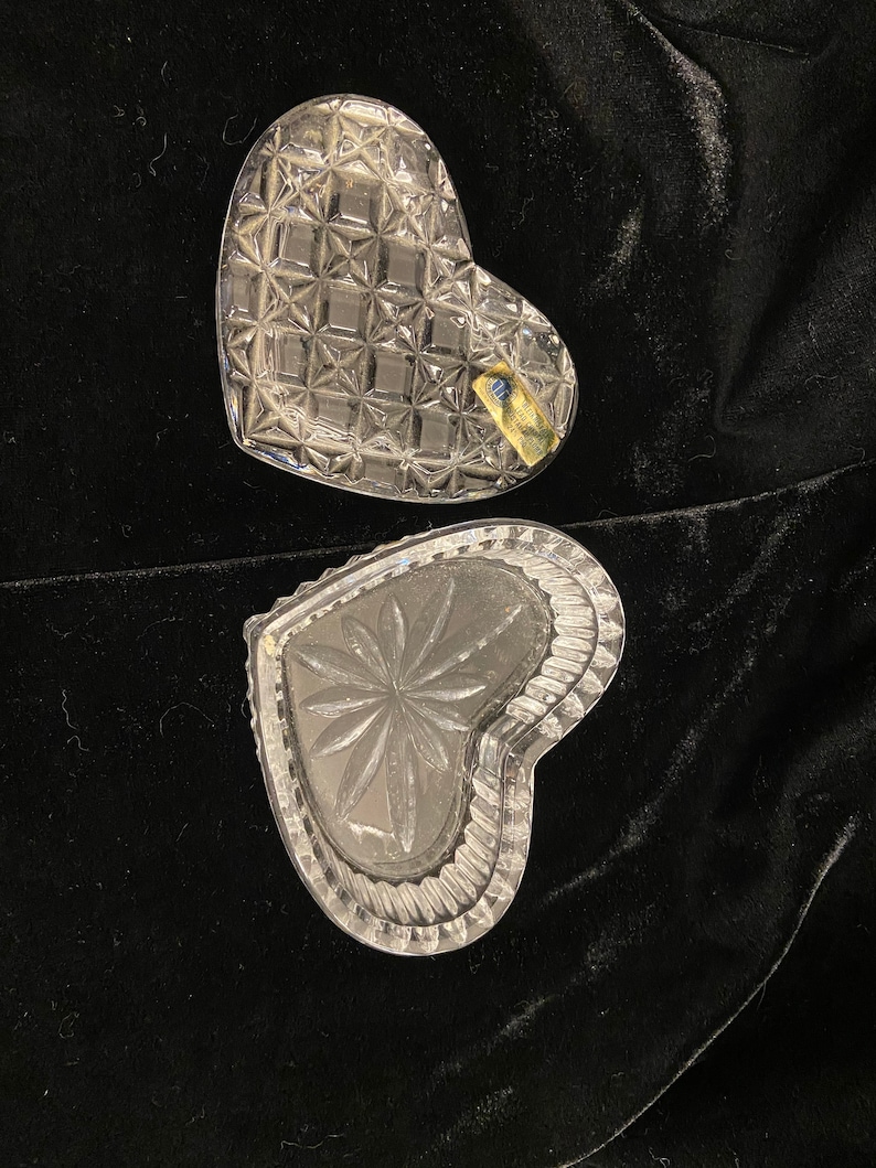 Beautiful Tritschler Winterhalder Vintage W Bleikristall 24/% Lead Crystal Germany Heart-Shaped Trinket Box