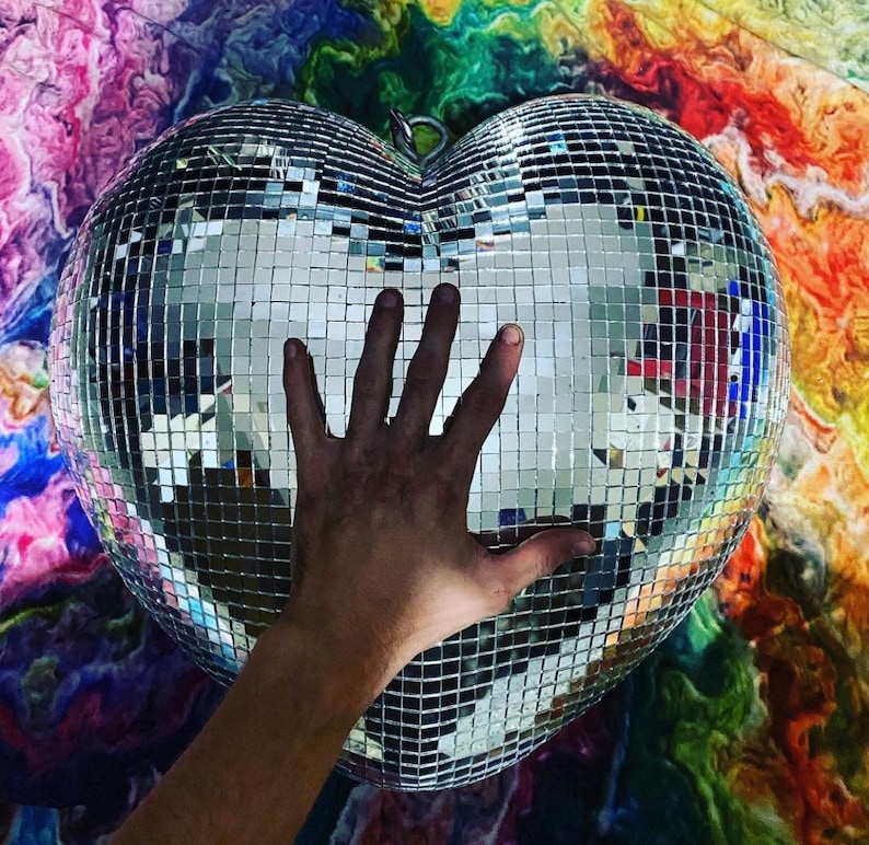 Disco Ball Heart Etsy