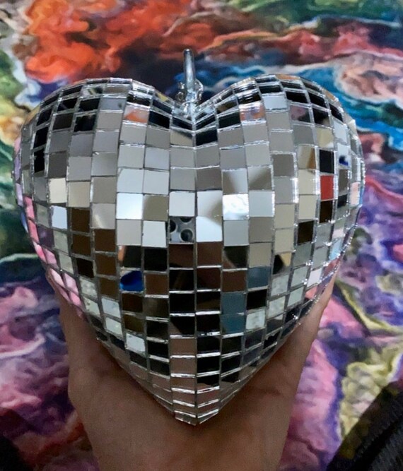 Mini Disco Ball Heart Etsy Canada
