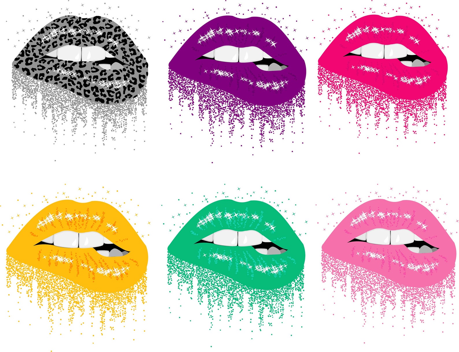 Glitter lips svgdripping lips svg files dripping lips Etsy