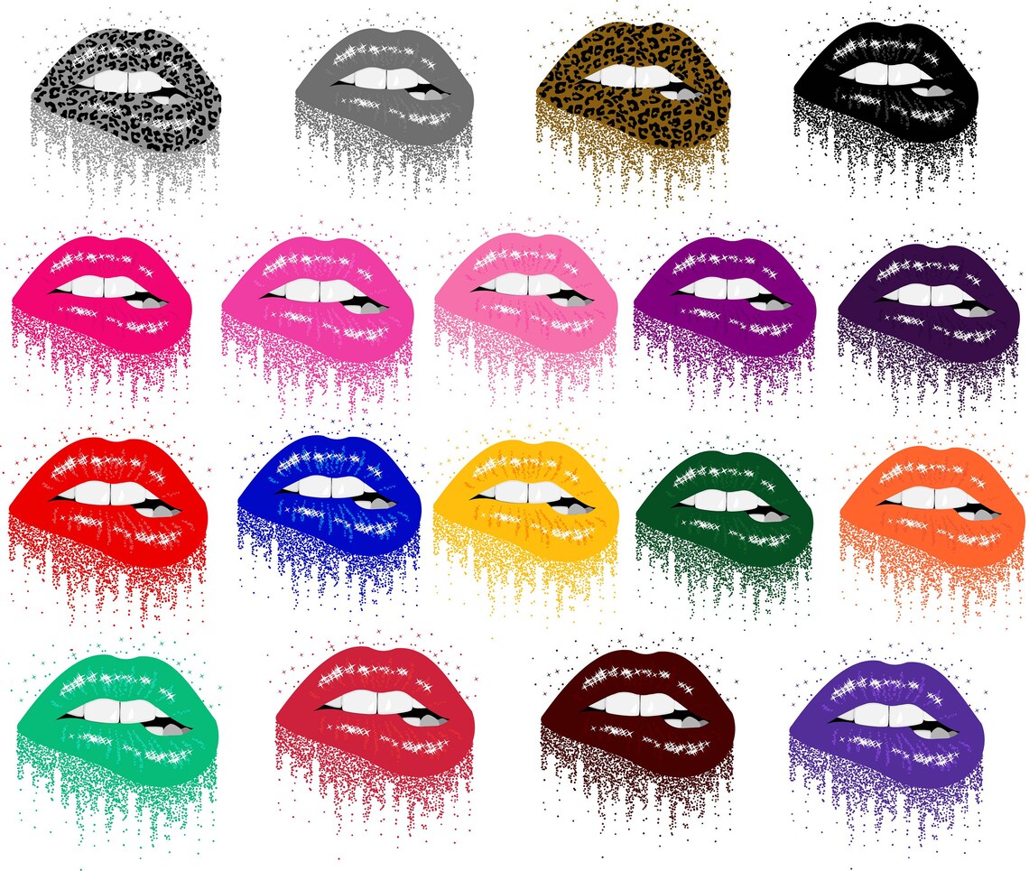 Glitter lips svgdripping lips svg files dripping lips Etsy