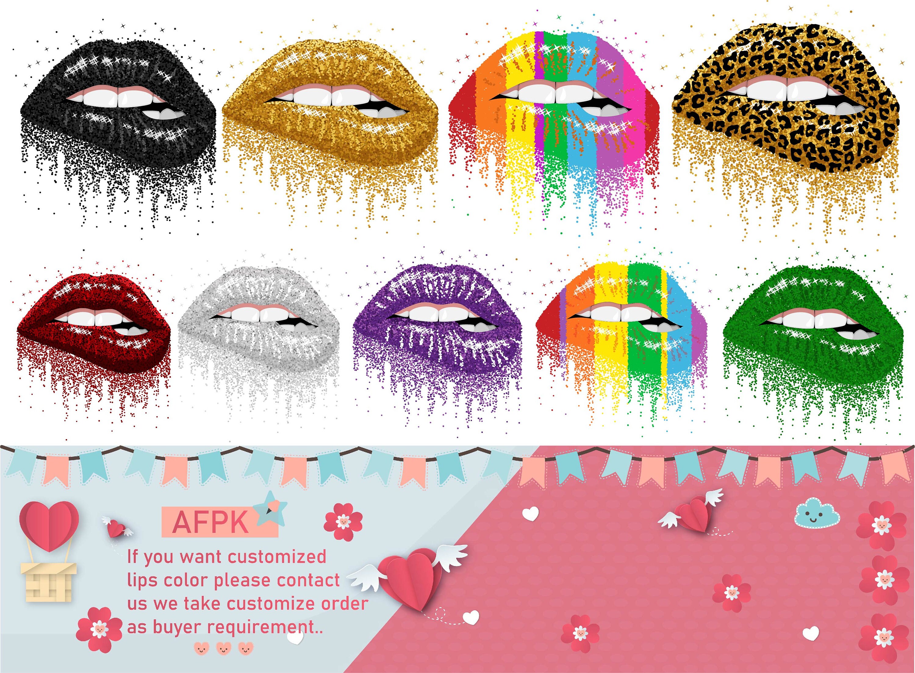 Download Glitter Lips Pngdripping Lips Png Files Dripping Lips Etsy