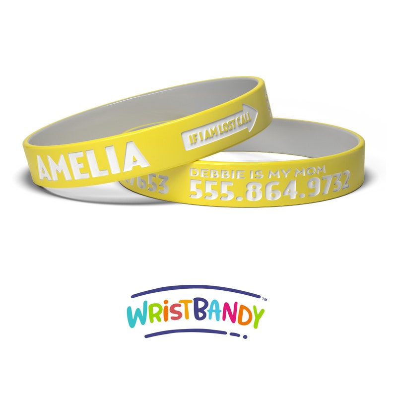 Child ID Bracelet Custom Engraved Silicone Identity Etsy