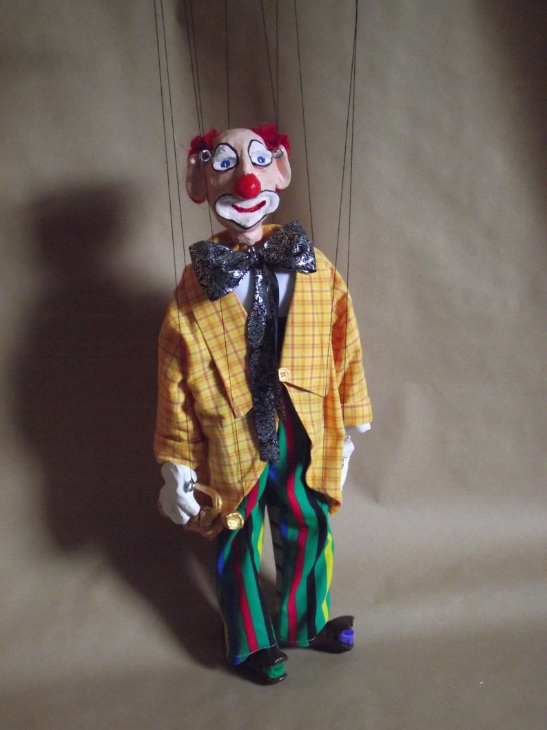 Clown puppet homemade gift portrait puppet doll Etsy