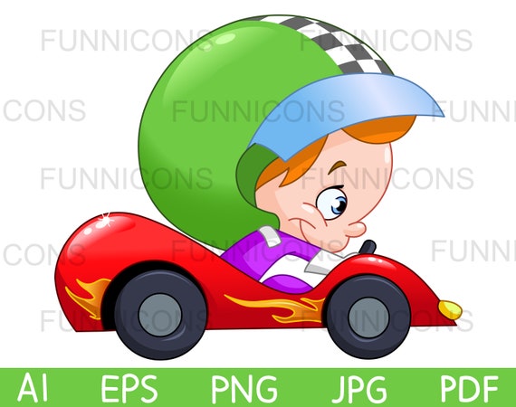 Clipart Cartoon of a Happy Boy or Girl Driving a Race Car Ai - Etsy UK Clipart Cartoon of a Happy Boy or Girl Driving a Race Car Ai - Etsy UK