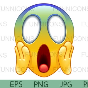 Halloween clipart of face screaming in fear , Vector illustration, ai eps png pdf and jpg files included.