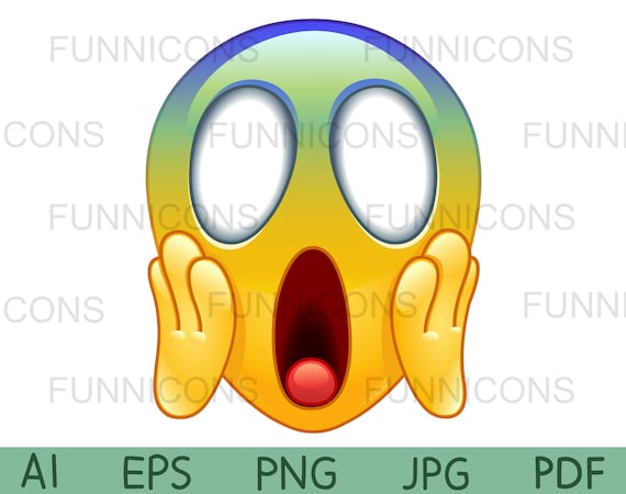 Vector illustration of Scared emoticon smiley cartoon