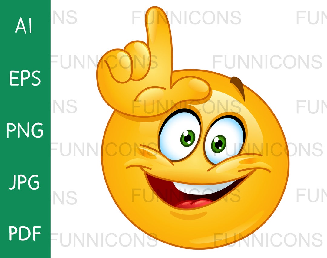 Buy Clipart Cartoon of a Happy Emoji Emoticon Making the Loser ...