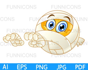 Halloween vector clipart Mummy , ai eps png pdf and jpg files included, digital files instant download.