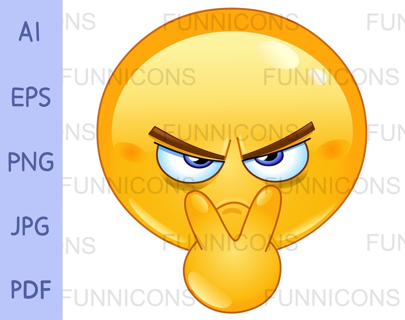 Può includere: Un'emoji gialla con un'espressione furba, un sopracciglio alzato e un dito premuto sulle labbra. L'emoji ha gli occhi blu e un'aria maliziosa.