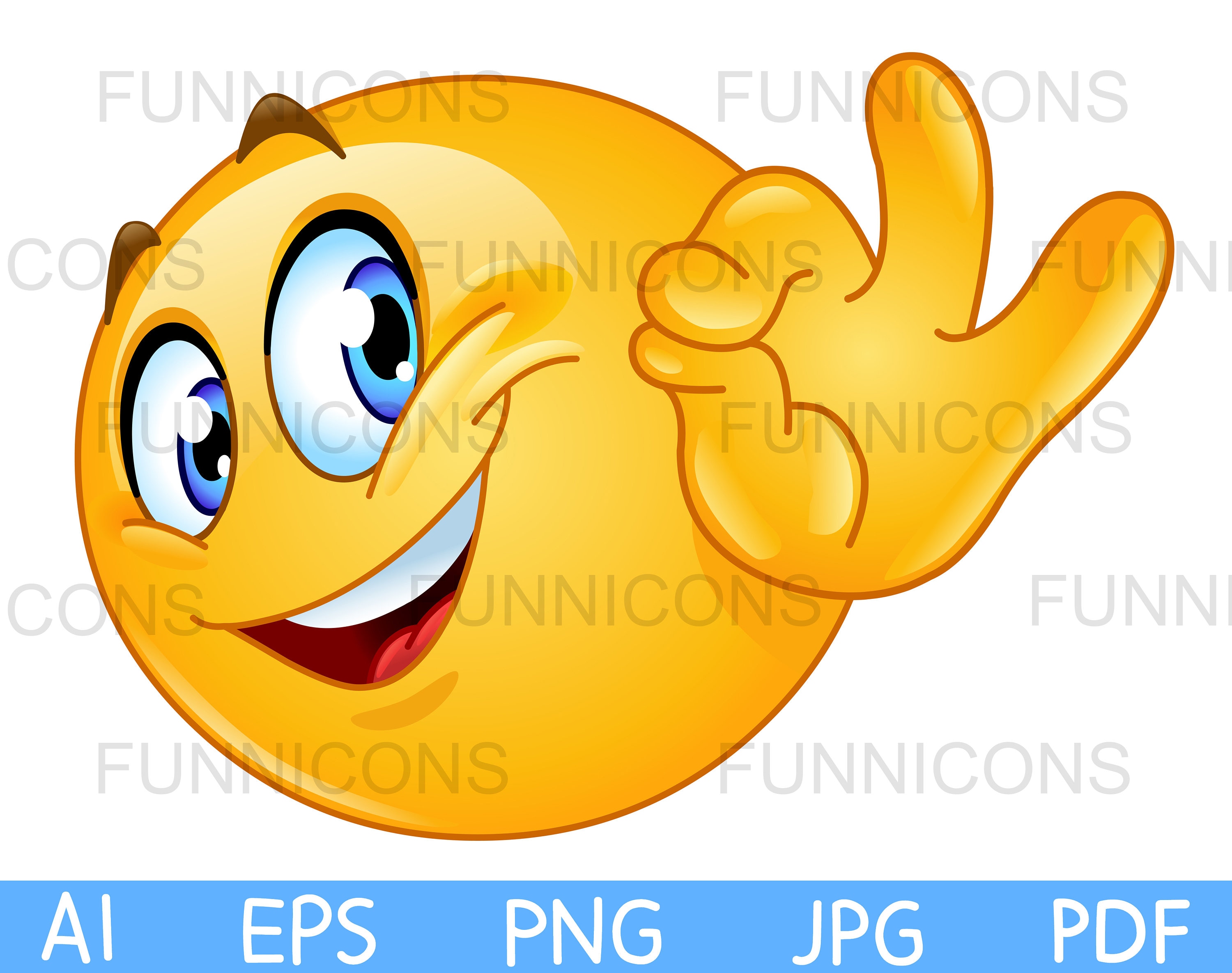 Clipart Cartoon of a Happy Emoji Emoticon Showing Ok Sign Ai - Etsy