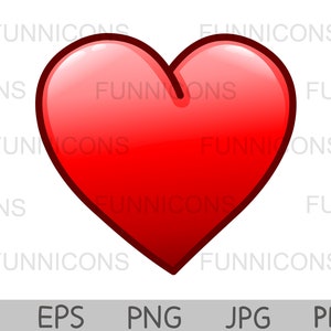 Clipart dell'icona di un cuore rosso, simbolo dell'amore, file ai eps png jpg e pdf inclusi, download istantaneo dei file digitali.
