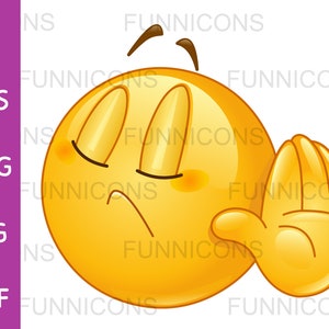 Desenho animado clipart de um emoticon negando algo ou gesticulando para falar com a mão, ai eps png jpg arquivos pdf, download de arquivos digitais.