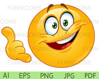 Clipart einer fröhlich gestikulierenden ruf mich an, ai eps png pdf und jpg Dateien, digitale Dateien sofort Download.