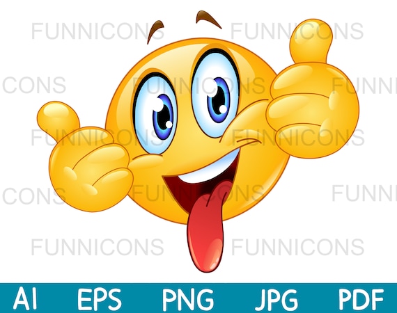  Caricatura prediseñada de un emoticono emoji feliz que muestra