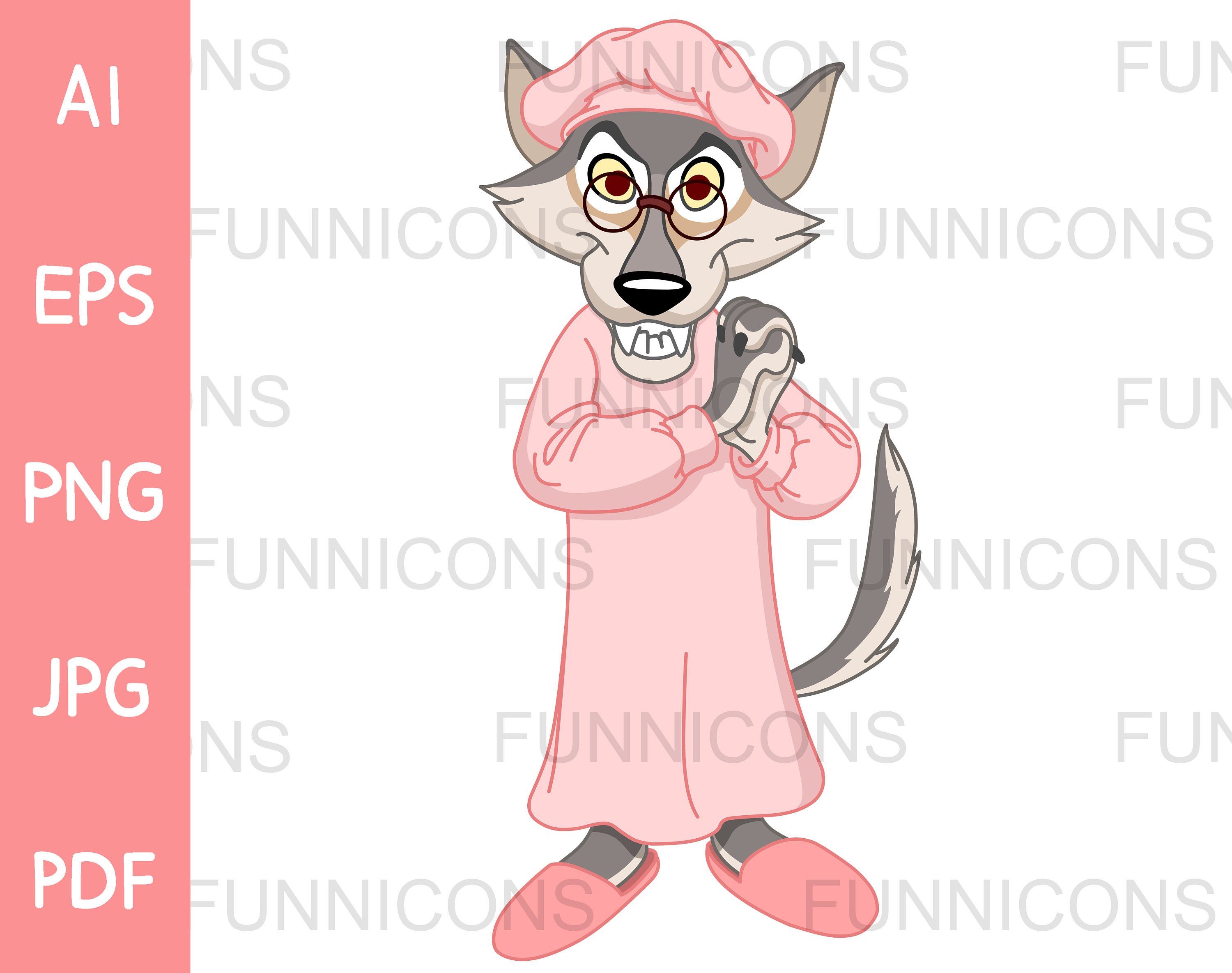 Fairytale Clipart Cartoon Little Red Riding Hood Wolf in - Etsy Finland